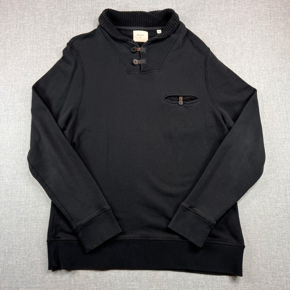 Billy Reid Other - Billy Reid Shiloh Shawl Collar Pullover Sweatshirt Men XL Black Cotton Heritage